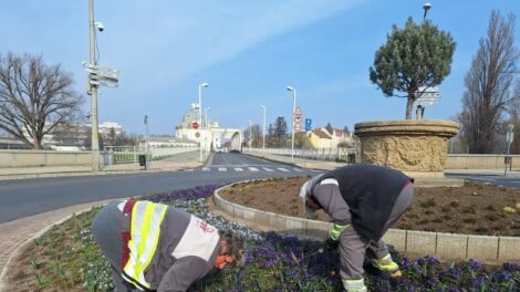 Tavasziasítják Győrben a körforgalmakat