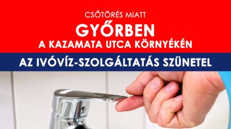 Csőtörés történt Győrben, a Kazamata utcában az ivóvízvezetéken